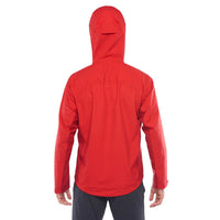 Westcomb Shift LT Hoody Hardshell 3 Layer Jacket with hood over helmet rear view